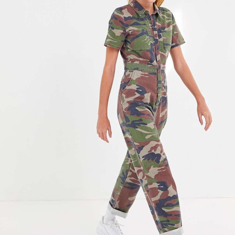 UO Camo Canvas Flight Jumpsuit